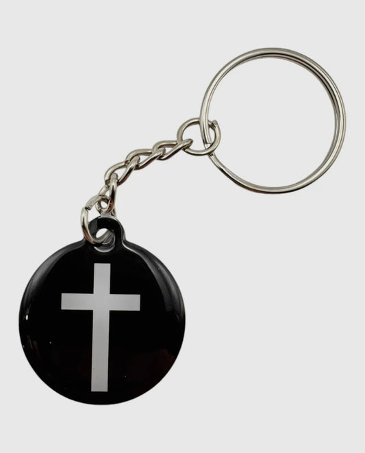 Black Cross Key Chain