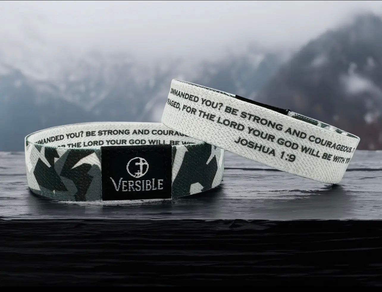 Stone Camo / Joshua 1:9 Wristband